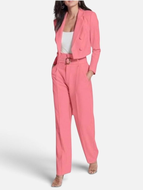 VENUS Pants - Venus Two Piece High Waisted Pink Pant Suit